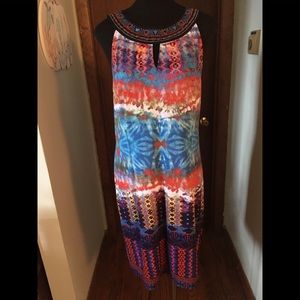 Studio One Midi Dress Beaded Neckline Size M